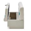 DeckMate Complete 38" Classic Pontoon Boat Seat Bench and Base - Ivory and Teal view 2