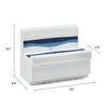 DeckMate Complete 38" Classic Pontoon Boat Seat Bench and Base - Ivory and Teal view 4