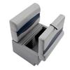 DeckMate Complete 28" Classic Pontoon Boat Seat Bench and Base - Gray, Blue and Charcoal view 3