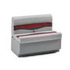 DeckMate Complete 38" Classic Pontoon Boat Seat Bench and Base - Gray, Red and Charcoal view 1