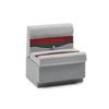 DeckMate Complete 28" Classic Pontoon Boat Seat Bench and Base - Gray, Red and Charcoal view 1