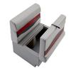 DeckMate Complete 28" Classic Pontoon Boat Seat Bench and Base - Gray, Red and Charcoal view 3