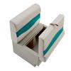 DeckMate Complete 28" Classic Pontoon Boat Seat Bench and Base - Ivory and Teal view 2