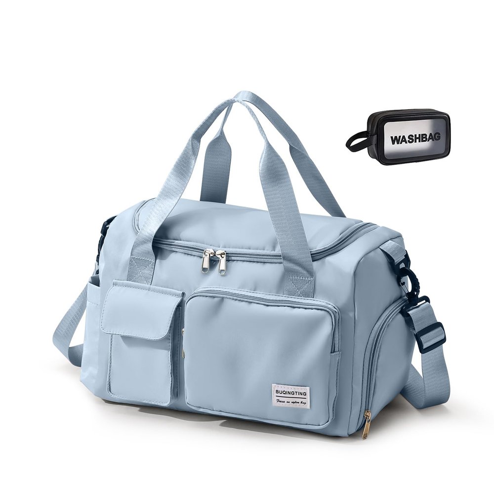 BEULPTN Small Gym Bag for Women, Waterproof Travel Duffle Bag Carry On Weekender Bag with Shoe Compartment & Wet Pocket, Gym Tote Bag for Travel, Workout, Sport