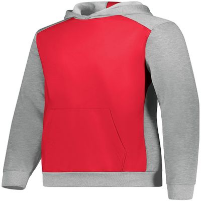 Augusta Sportswear Youth Three-Season Fleece Pullover Hoodie Scarlet/Grey Heather XL