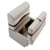 DeckMate Complete 28" Premium Pontoon Boat Seat Bench and Base - Ivory, Burgundy and Tan view 2