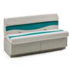 DeckMate Complete 55" Classic Pontoon Boat Seat Bench and Base- Ivory and Teal view 1
