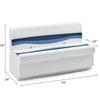 DeckMate Complete 55" Classic Pontoon Boat Seat Bench and Base- Ivory and Teal view 4