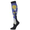 Drincoshow Sports Compression Stockings Famous Painting Socks Compression Socks Outdoor Stretch Socks (L/XL,Starry sky) view 1