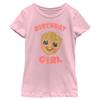 Fifth Sun Marvel Classic Guardians of The Galaxy Flowery Groot Girls Short Sleeve Tee Shirt, Light Pink, X-Small view 1