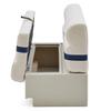 DeckMate Complete 38" Premium Pontoon Boat Seat Bench and Base - Ivory, Blue and Tan view 2