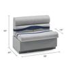 DeckMate Complete 38" Premium Pontoon Boat Seat Bench and Base - Ivory, Blue and Tan view 4