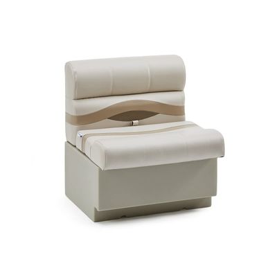 DeckMate Complete 28" Premium Pontoon Boat Seat Bench and Base- Ivory, Tan and Beige
