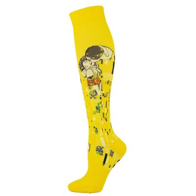 Drincoshow Sports Compression Stockings Famous Painting Socks Compression Socks Outdoor Stretch Socks (S/M,Kissing)