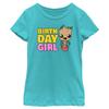 Fifth Sun Marvel Classic Guardians of The Galaxy Birthday Groot Girls Short Sleeve Tee Shirt, Tahiti Blue, X-Small view 1