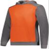 Augusta Sportswear Youth Three-Season Fleece Pullover Hoodie Orange/Carbon Heather XL view 1