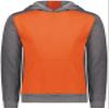 Augusta Sportswear Youth Three-Season Fleece Pullover Hoodie Orange/Carbon Heather XL view 2