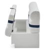 DeckMate Complete 38" Premium Pontoon Boat Seat Bench and Base - White, Blue and Light Blue view 2