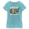 Fifth Sun Minecraft Birthday Girls Short Sleeve Tee Shirt, Tahiti Blue, X-Small view 1