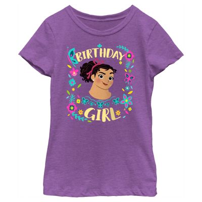 Fifth Sun Disney Encanto Luisa Bday Girls Short Sleeve Tee Shirt, Purple Berry, Small