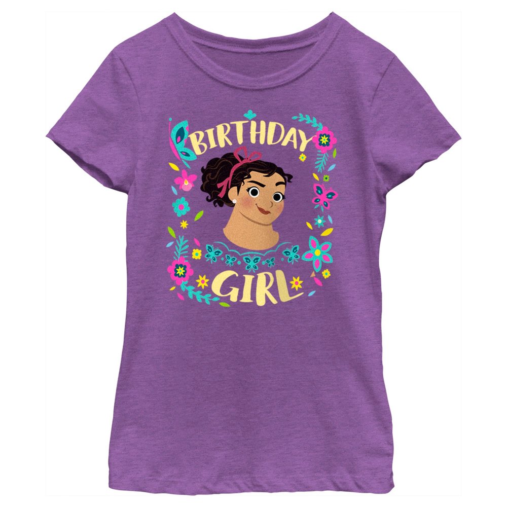 Fifth Sun Disney Encanto Luisa Bday Girls Short Sleeve Tee Shirt, Purple Berry, Small