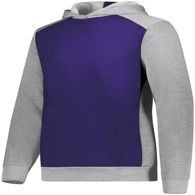 Augusta Sportswear Youth Three-Season Fleece Pullover Hoodie Purple/Grey Heather L
