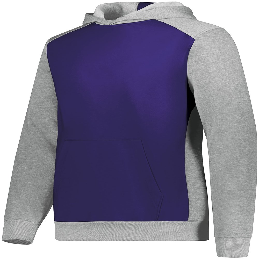 Augusta Sportswear Youth Three-Season Fleece Pullover Hoodie Purple/Grey Heather L
