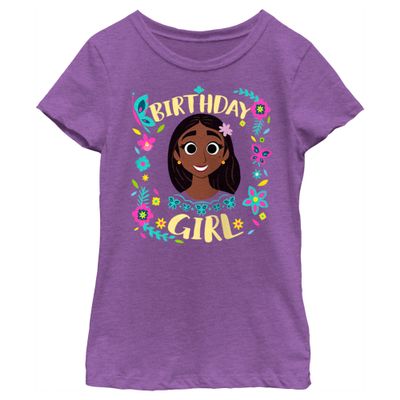 Fifth Sun Disney Encanto Isabela Bday Girls Short Sleeve Tee Shirt, Purple Berry, X-Large