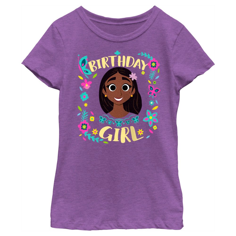 Fifth Sun Disney Encanto Isabela Bday Girls Short Sleeve Tee Shirt, Purple Berry, X-Large