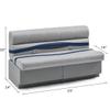 DeckMate Complete 55" Premium Pontoon Boat Seat Bench and Base - Ivory, Tan and Beige view 4