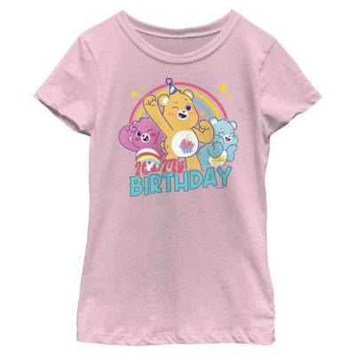 Care Bears Girls Its My Birthday Short Sleeve Tee Shirt, Pink, XL