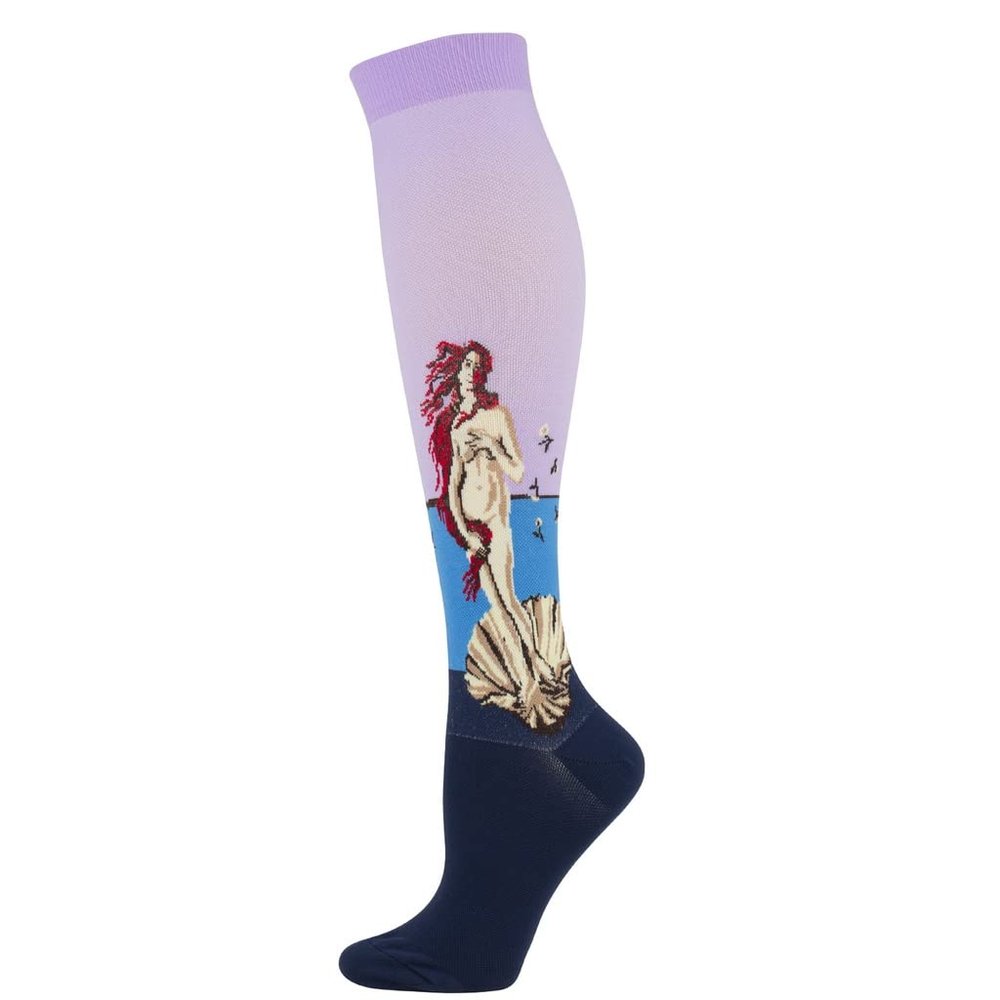 Drincoshow Sports Compression Stockings Famous Painting Socks Compression Socks Outdoor Stretch Socks (S/M,Mermaid)