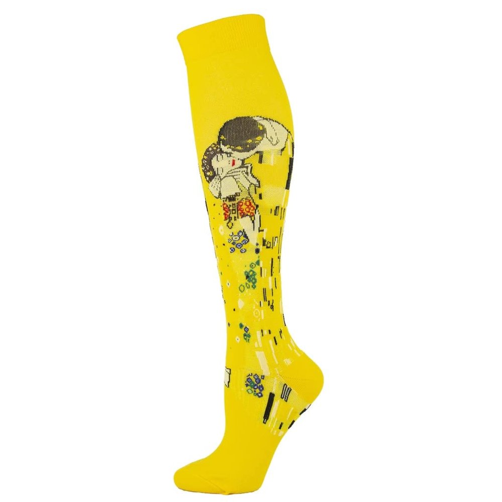 Drincoshow Sports Compression Stockings Famous Painting Socks Compression Socks Outdoor Stretch Socks (L/XL,Kissing)
