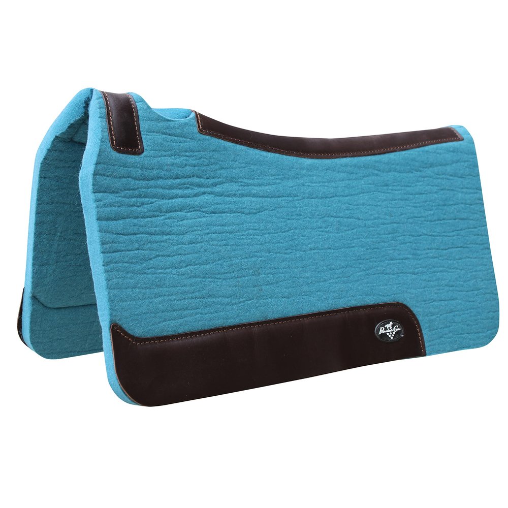 Professional's Choice 100% Steam-Pressed Saddle Pad | Wither Relief and Helps to Protect Against Pressure Points | 31" x 32" | 1" Felt | Pacific Blue