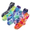 Drincoshow European and American Tie Dye Middle Tube Socks for Men and Women (Average size,2 blue and purple) view 2