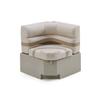 DeckMate Complete 28" Corner Premium Pontoon Boat Seat Bench and Base - Ivory, Tan and Beige view 1