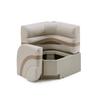 DeckMate Complete 28" Corner Premium Pontoon Boat Seat Bench and Base - Ivory, Tan and Beige view 2