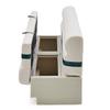 DeckMate Complete 55" Premium Pontoon Boat Seat Bench and Base - Ivory, Green and Tan view 2