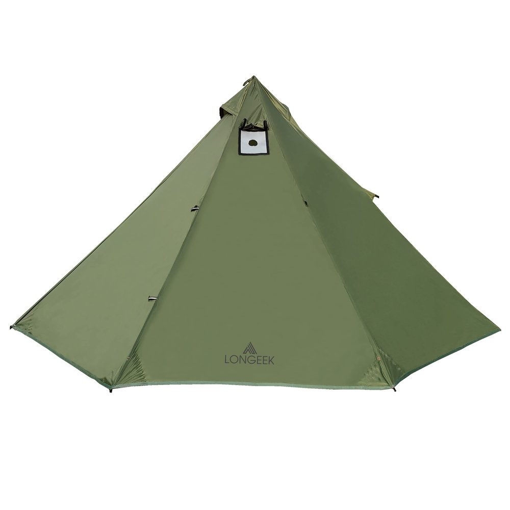 Longeek 4 Person Camping Tent 4 Seasons Backpacking Ultralight Easy Up Hot Tipi