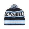 '47 NHL Bering Cuffed Knit Pom Hat (Seattle Kraken - Navy/Ice Blue) view 2