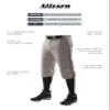 Alleson Athletic Men's Crush Knicker Braided Pant, Grey/Red, Large view 3