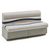DeckMate Complete 55" Premium Pontoon Boat Seat Bench and Base - Ivory, Blue and Tan view 1