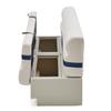 DeckMate Complete 55" Premium Pontoon Boat Seat Bench and Base - Ivory, Blue and Tan view 2
