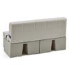 DeckMate Complete 55" Premium Pontoon Boat Seat Bench and Base - Ivory, Blue and Tan view 3