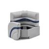 DeckMate Complete 28" Corner Premium Pontoon Boat Seat Bench and Base - Gray, Blue and Charcoal view 2
