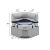 DeckMate Complete 28" Corner Premium Pontoon Boat Seat Bench and Base - Gray, Blue and Charcoal view 4