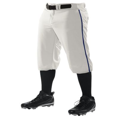 Alleson Athletic Boys' Crush Knicker Braided Baseball Pant, White/Royal, L