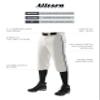 Alleson Athletic Boys' Crush Knicker Braided Baseball Pant, White/Royal, L view 2