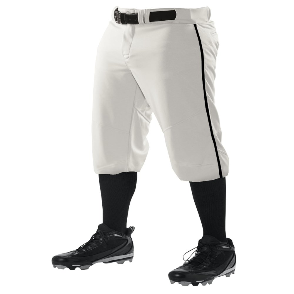 Alleson Athletic Men's Crush Knicker Braided Pant, White/Black, XXX-Large