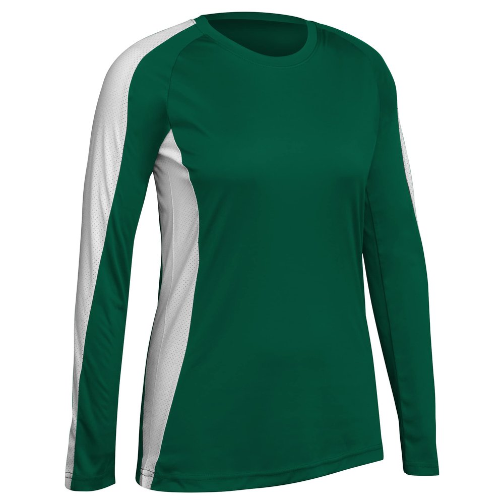 Triumphant Long Sleeve Volleyball Jersey, Girls' Medium, Forest Green